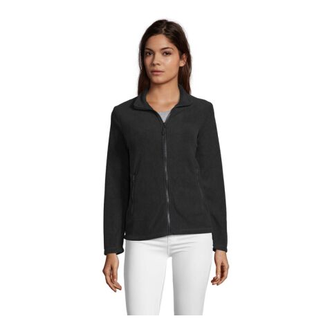 Werbeartikel NORMAN DAMEN FLEECE 220 – schwarz – XXL – mit Logo bedruckt