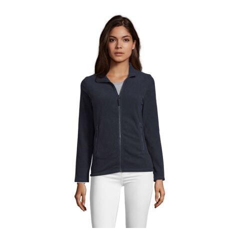 Werbeartikel NORMAN DAMEN FLEECE 220 – navy – M – mit Logo bedruckt