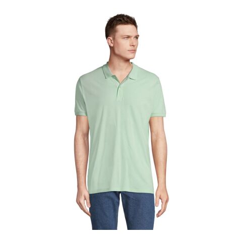 Werbeartikel PLANET MEN Polo 170g – grün gefroren – XL – mit Logo bedruckt