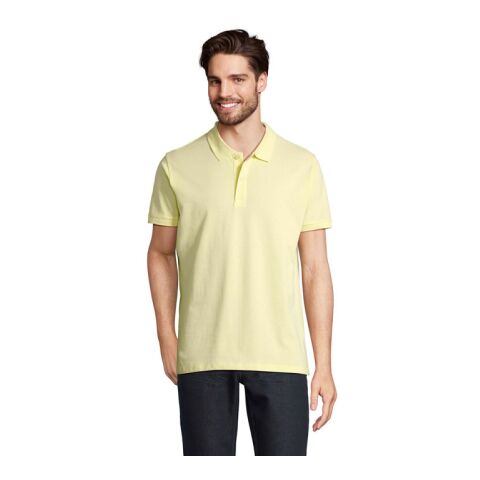 Werbeartikel PLANET MEN Polo 170g – hellgelb – M – mit Logo bedruckt