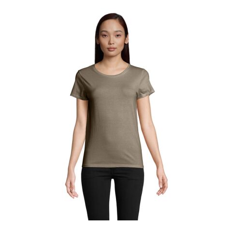 Werbeartikel PIONEER Damen T-Shirt 175g – khaki – M – mit Logo bedruckt