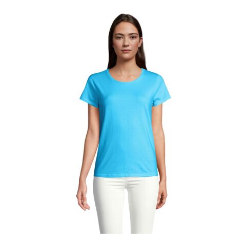 Werbeartikel CRUSADER Damen T-Shirt 150g – aqua – M – mit Logo bedruckt