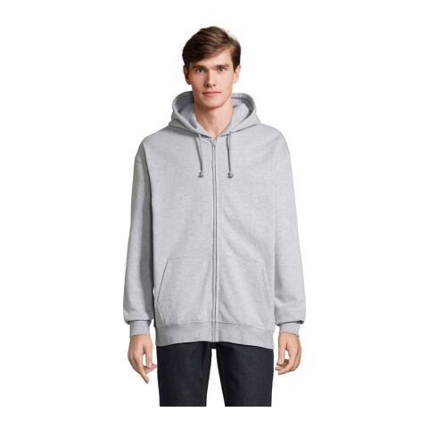 Werbeartikel CARTER Full Zip Hoodie – marl grey – XXS – mit Logo bedruckt