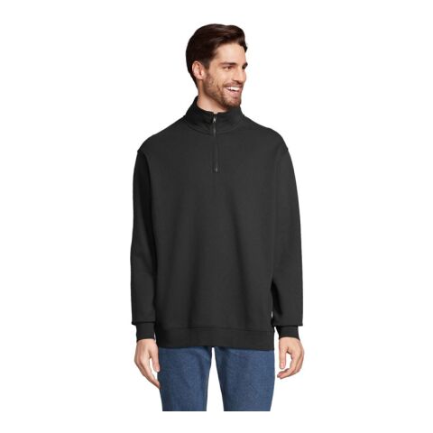 CONRAD Sweater Zip Kragen schwarz | XL | 1-color Siebdruck | Vorderseite Brust | 100 mm x 100 mm | Nicht verfügbar
