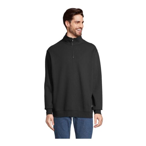 CONRAD Sweater Zip Kragen schwarz | XL | 1-color Siebdruck | Vorderseite Brust | 100 mm x 100 mm | Nicht verfügbar