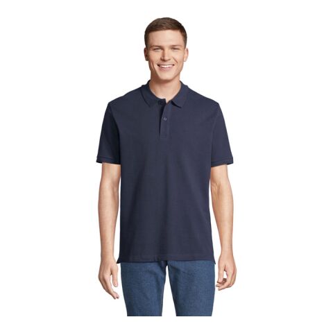 Werbeartikel PEGASE Polo Bio 210g – navy blau – L – mit Logo bedruckt