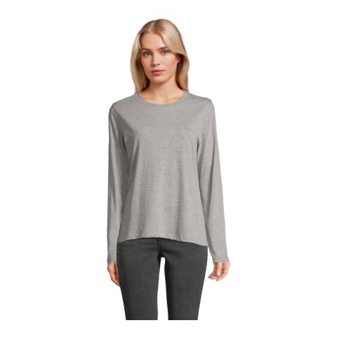 Werbeartikel MONARCH DAMEN T-SHIRTS – grau melange – XS – mit Logo bedruckt