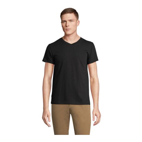 REGENT V V-NECK T-SHIRT tiefschwarz | M | ohne Werbeanbringung