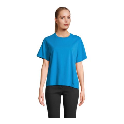 Werbeartikel T-Shirt SOL'S LEGEND WOMEN – aqua – nachhaltig mit Logo bedruckt Gr. XXL