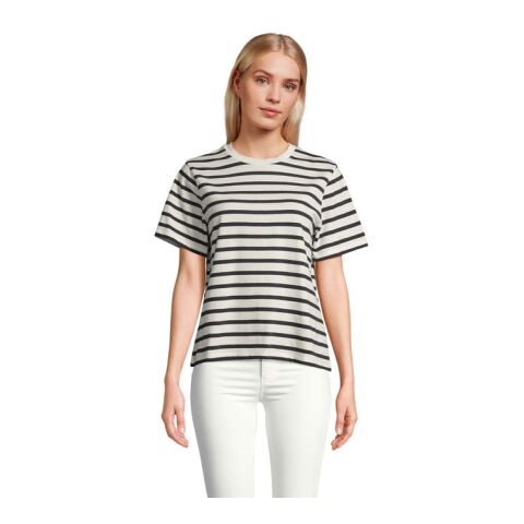 Werbeartikel T-Shirt Sol's Legend Women – navy/off white – mit Logo bedruckt nachhaltig Gr. XL