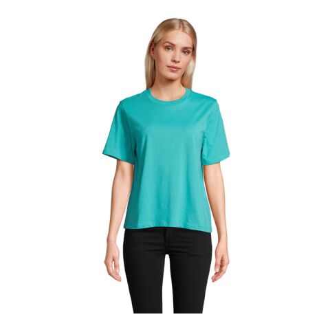 Werbeartikel LEGEND WOMEN T-SHIRT – karibikblau – L – mit Logo bedruckt