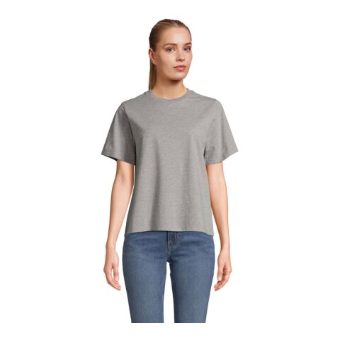 Werbeartikel LEGEND WOMEN  T-SHIRT – grau melange – L – mit Logo bedruckt