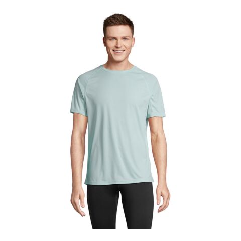 Werbeartikel VORTEX RAGLAN T-SHIRT – arktischblau – L – mit Logo bedruckt