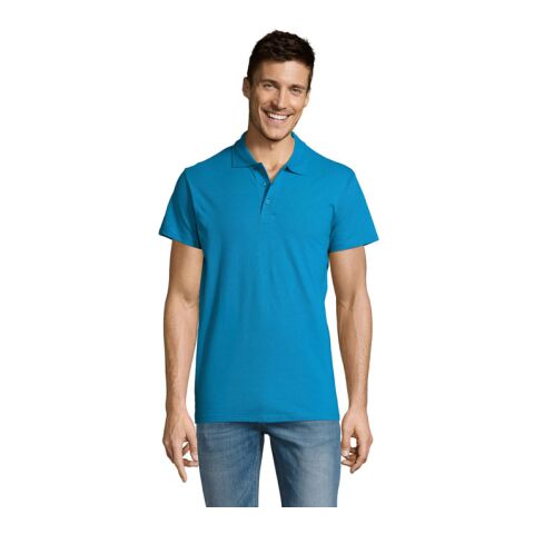 Werbeartikel SUMMER II MEN Polo 170g – aqua – S – mit Logo bedruckt