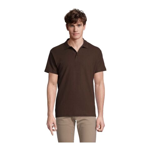 Werbeartikel SPRING II MEN Polo 210g – schokolade – M – mit Logo bedruckt