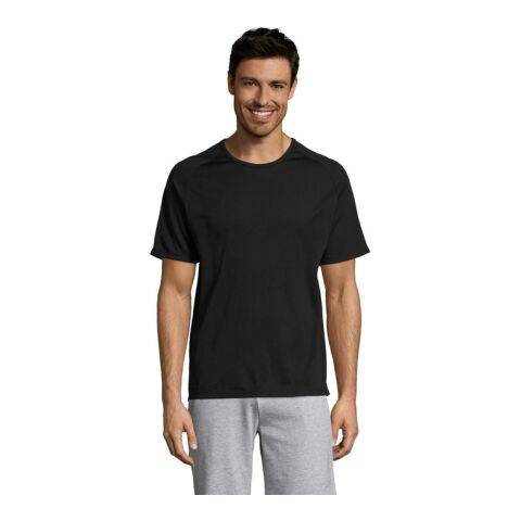 Werbeartikel SPORTY MEN T-Shirt – schwarz – XXS – mit Logo bedruckt