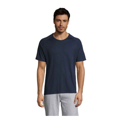 Werbeartikel SPORTY MEN T-Shirt – navy blau – M – mit Logo bedruckt