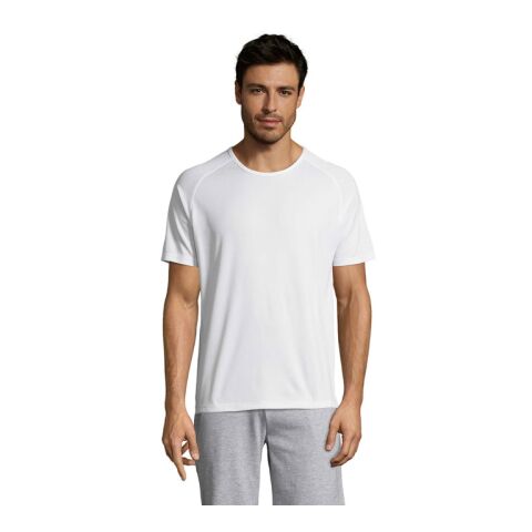 Werbeartikel SPORTY MEN T-Shirt – weiß – XS – mit Logo bedruckt