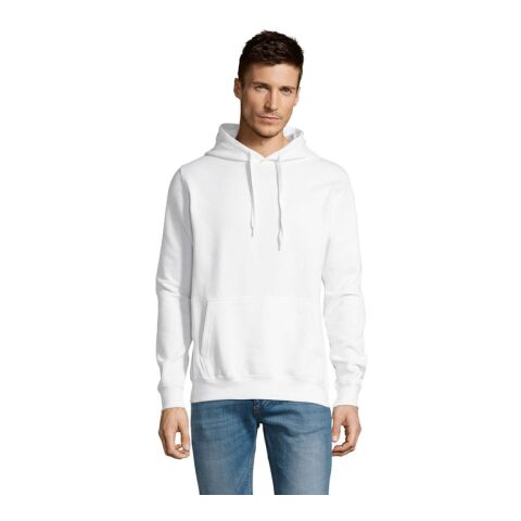 Werbeartikel SLAM Unisex Hoodie – weiß – M – mit Logo bedruckt