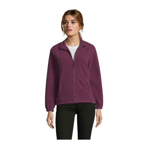 Werbeartikel NORTH DAMEN FL JACKE 300g – burgunder – L – mit Logo bedruckt