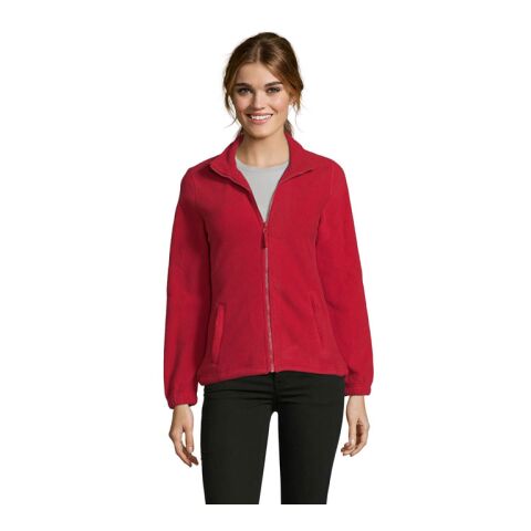 Werbeartikel NORTH DAMEN FL JACKE 300g – rot – XL – mit Logo bedruckt