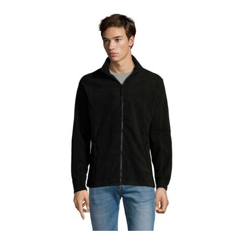 Werbeartikel NORTH MEN Fleece-Jacke – schwarz – XS – mit Logo bedruckt