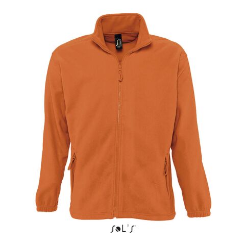 Werbeartikel NORTH MEN Fleece-Jacke – orange – 4XL – mit Logo bedruckt