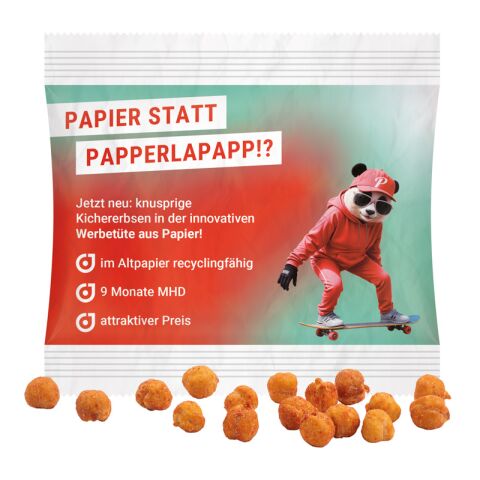 Streuartikel Snack Miditüte Fußball-Design – weiß – mit bedrucktem Etikett als leckerer Werbeartikel für Messen und Veranstaltungen