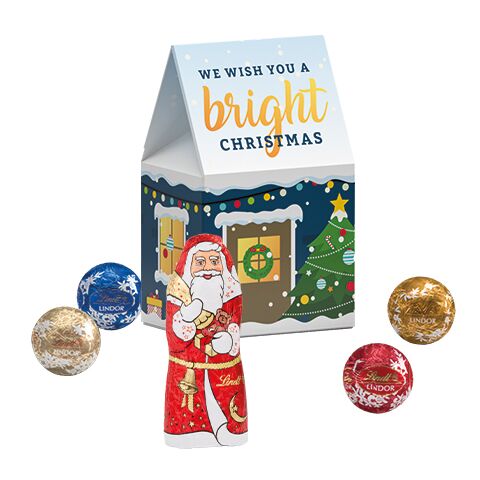 Standbodenbox Lindt Weihnachten weiß | 4C-Digitaldruck