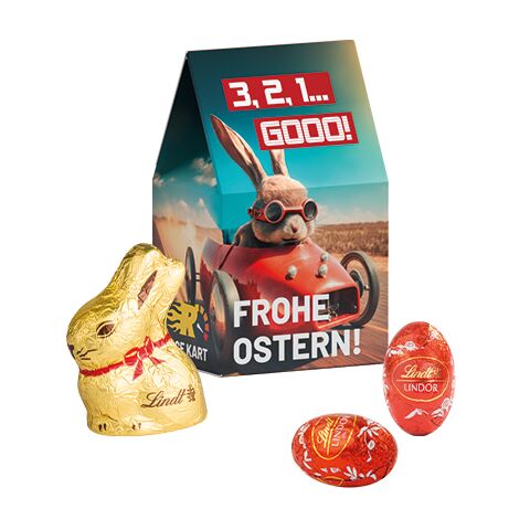Standbodenbox, Lindt Ostermischung weiß | 4c Euroskala
