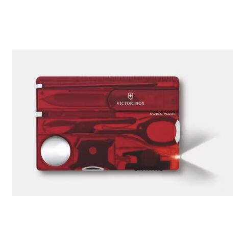 Victorinox Swiss Card mit LED-Licht rot | Digital Druck