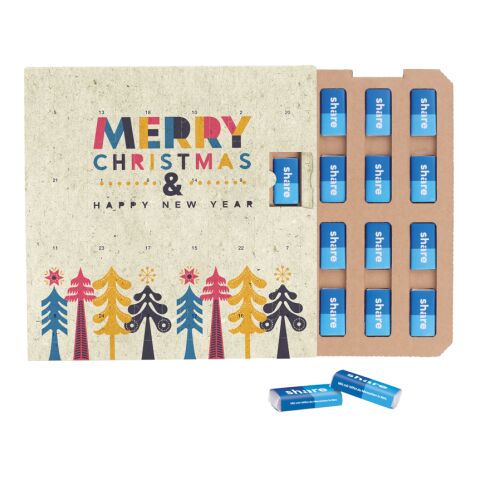 Täfelchen Adventskalender ECO Graspapier ohne Werbeanbringung | 24 share Schokotäfelchen