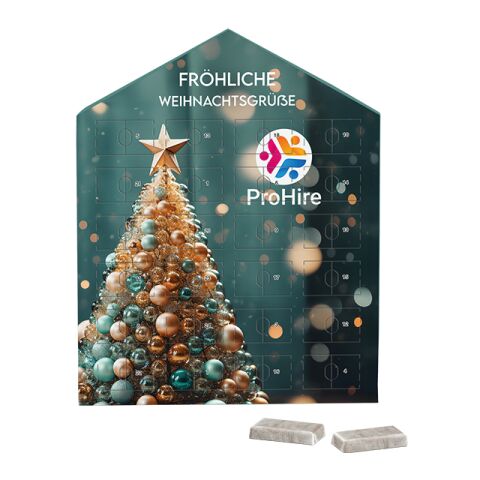 Täfelchen Adventskalender Haus ohne Werbeanbringung | 24 Alpenmilch-Schokotäfelchen