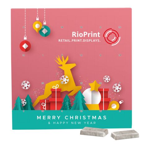 Täfelchen Adventskalender ohne Werbeanbringung | 24 Alpenmilch-Schokotäfelchen