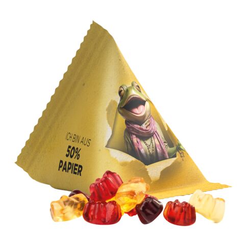 Tetraeder 15 g Trolli 30% Fruchtsaft Bärchen weiß | ohne Werbeanbringung | Folie 50% Papier