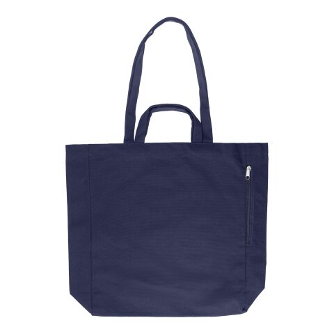Werbeartikel Einkaufstasche aus recycelter Baumwolle Bennett – blau – mit Logo bedruckt