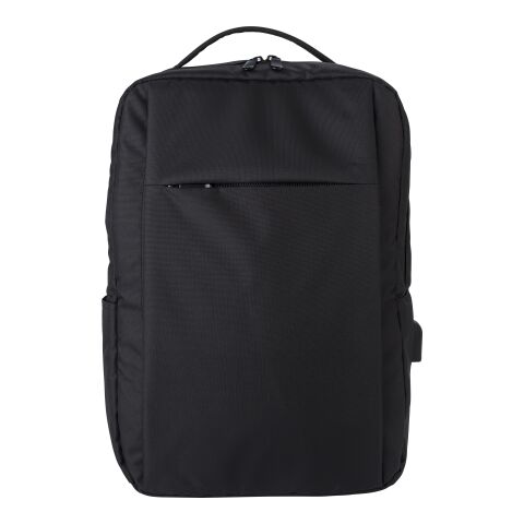 RPET (300D) Laptop-Rucksack Jesse Schwarz | ohne Werbeanbringung | Nicht verfügbar | Nicht verfügbar