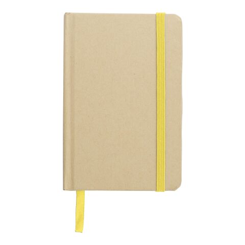 Werbeartikel Kraft-Notizbuch John – gelb – mit Logo bedruckt