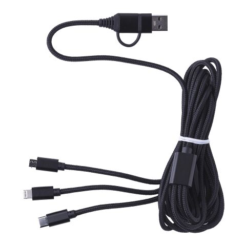 Nylon-Ladekabel Sable Schwarz | ohne Werbeanbringung | Nicht verfügbar | Nicht verfügbar
