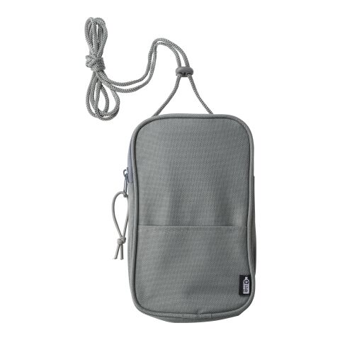 Werbeartikel Polyester RPET (600D) Umhängetasche Gracelyn – grau – mit Logo bedruckt