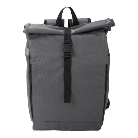 RPET-Polyester (600D) Rucksack mit Rollverschluss Evie Grau | ohne Werbeanbringung | Nicht verfügbar | Nicht verfügbar