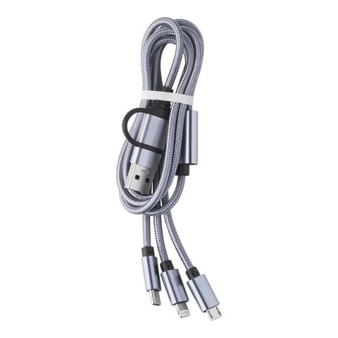 Nylon-Ladekabel Leif Silber | ohne Werbeanbringung | Nicht verfügbar | Nicht verfügbar