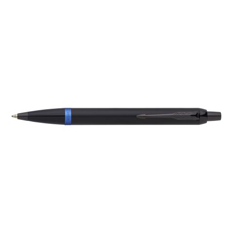 Firmengeschenk Parker IM Vibrant Rings Kugelschreiber – schwarz/blau – lasergraviert mit Klickmechanismus und blauer Tinte