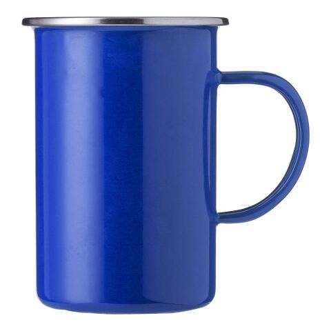 Werbeartikel Emaille-Becher Ayden – blau – mit Logodruck 450 ml für die Büroküche