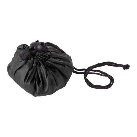 Werbeartikel rPET 210D faltbarer Seesack José – Schwarz – Seesack / Drybag / Beutel mit Logo bedruckt