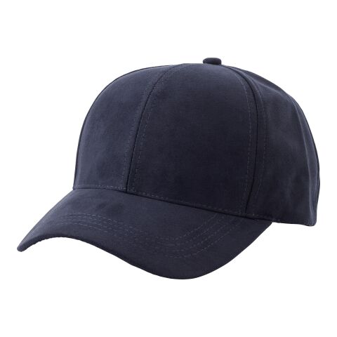 Mitarbeitergeschenk Mütze Orion – blau – mit Logodruck 6-teilige Wildledermütze mit Metallschnalle für Firmen – moderner Beanie