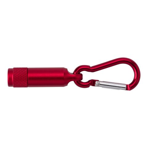 Mini-Taschenlampe aus Aluminium mit Karabiner Rot | ohne Werbeanbringung | Nicht verfügbar | Nicht verfügbar