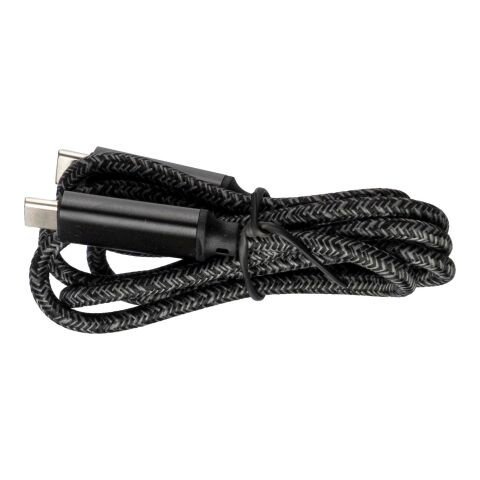 Werbeartikel Ladekabel Gerd – schwarz – mit Logo bedruckt 100W USB-C auf USB-C 1 Meter für Büro & Homeoffice