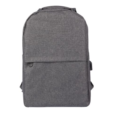 Werbeartikel rPET (600D) Rucksack Henrik – grau – mit Logo bedruckt