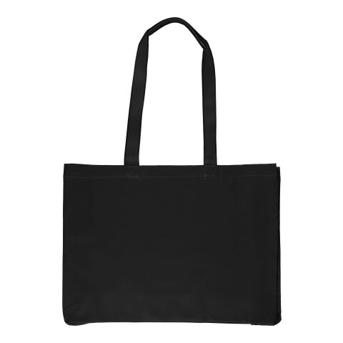 Werbeartikel Einkaufstasche aus Oeko-Tex Baumwolle (220 g/m2) Isaac – schwarz – Jutebeutel / Stoffbeutel / Baumwolltasche / Stofftasche mit Logo